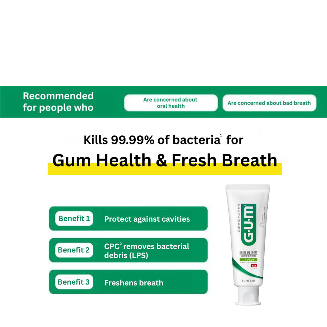 SUNSTAR GUM Dental Paste Lb - Herb Mint/Refresh Mint (120g)