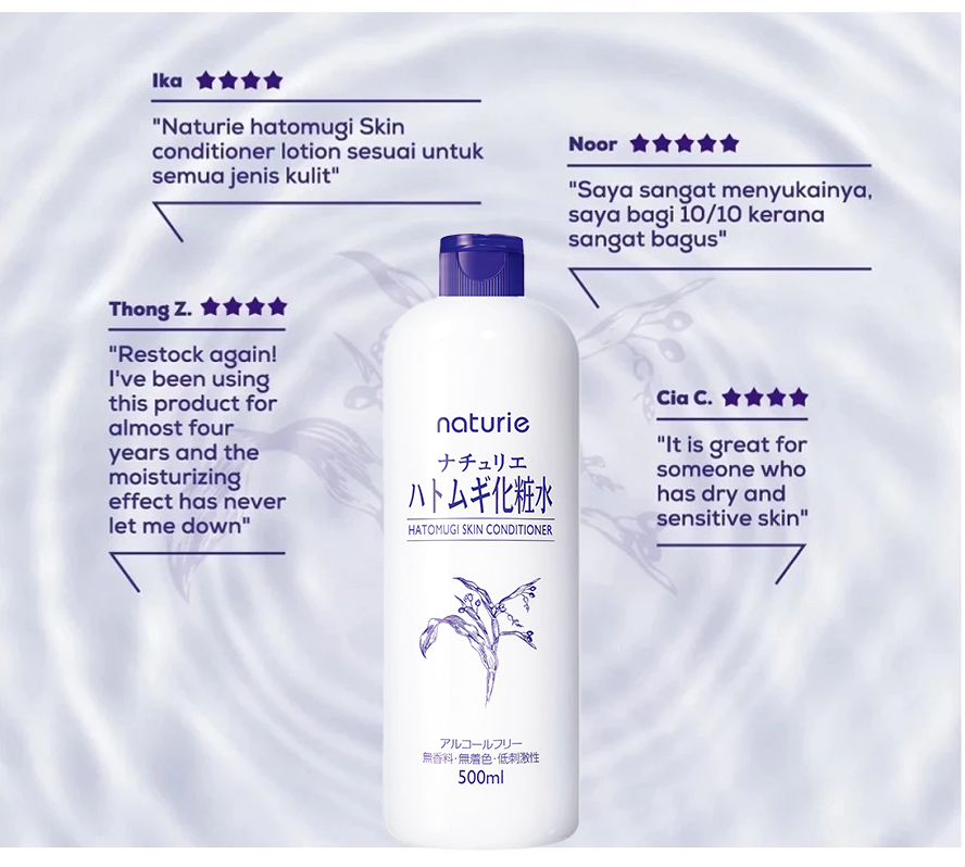 NATURIE Hatomugi Skin Conditioner Lotion (500ml) (Non-alcohol)