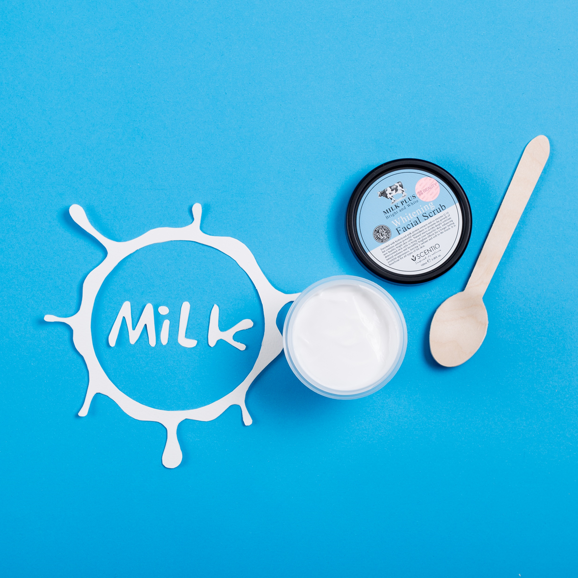 SCENTIO Milk Plus Whitening Q10 Facial Scrub (100ml)