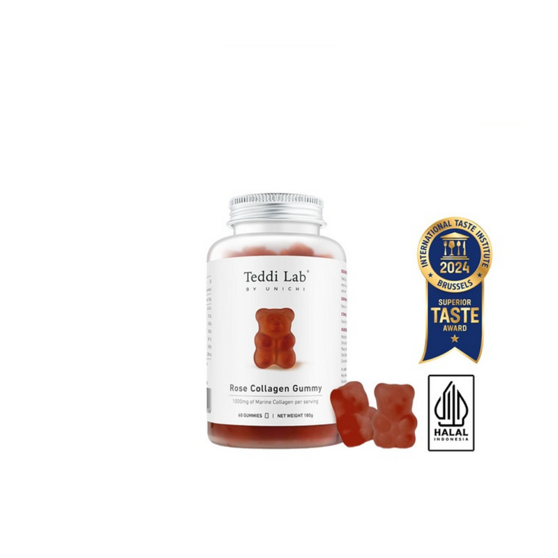 [Indonesia Halal Certified] Unichi Teddi Lab Rose Collagen Gummy