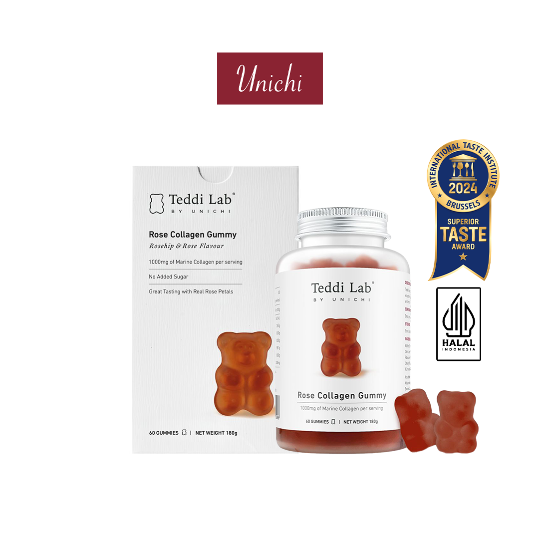 [Indonesia Halal Certified] Unichi Teddi Lab Rose Collagen Gummy