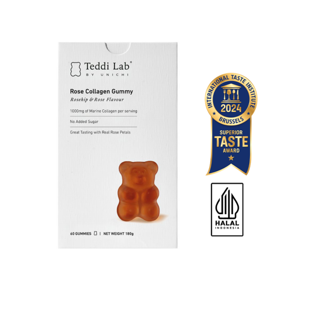[Indonesia Halal Certified] Unichi Teddi Lab Rose Collagen Gummy