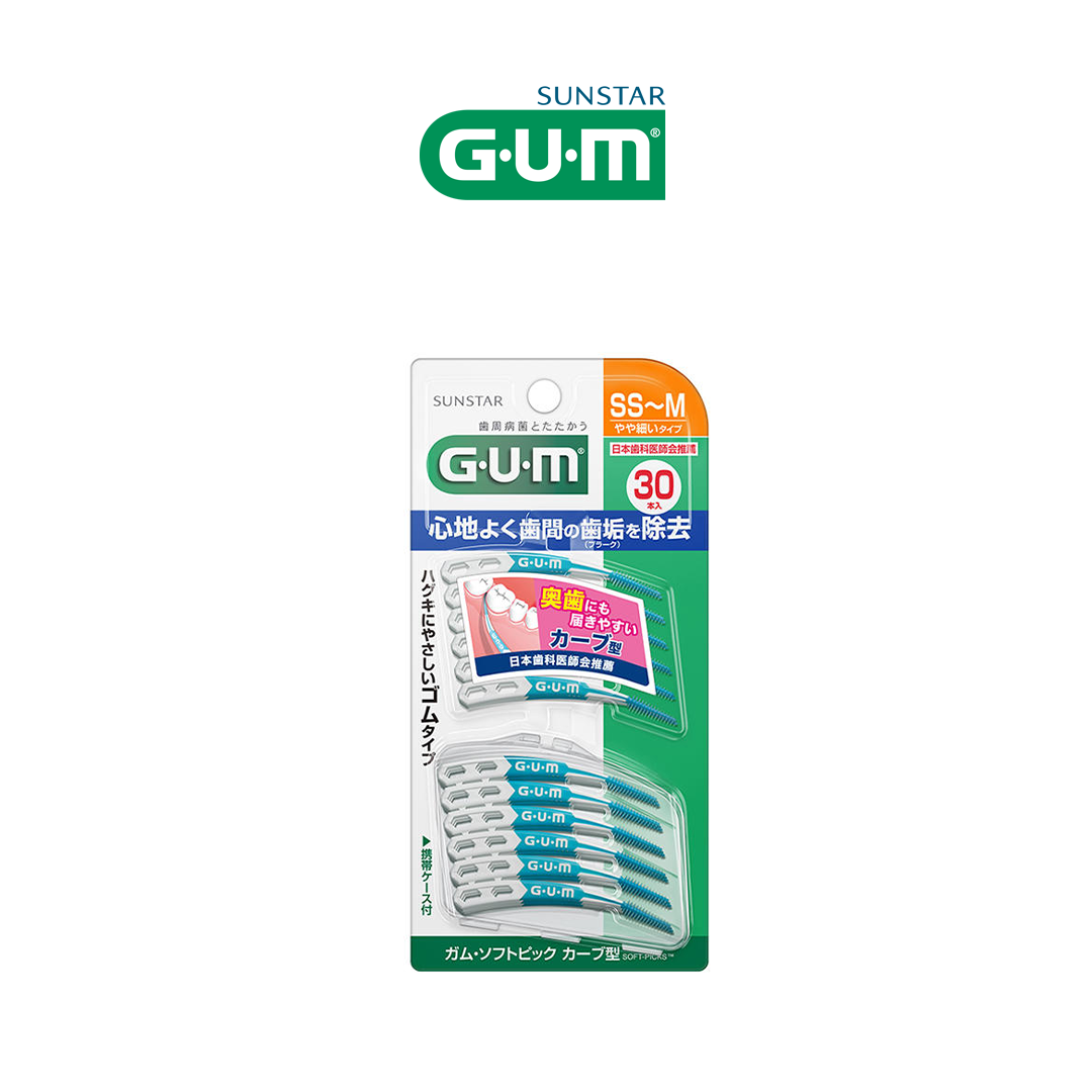 SUNSTAR GUM Advanced Soft Picks Curved Type (Unflavoured) 30pcs - SS - M size