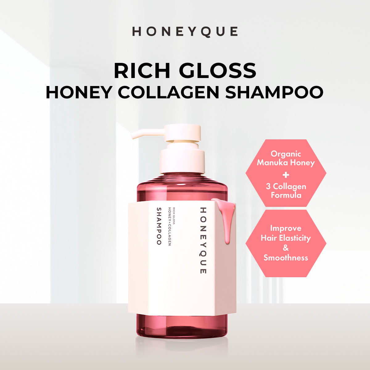 HONEYQUE Rich Gloss Honey Collagen Shampoo 450ml