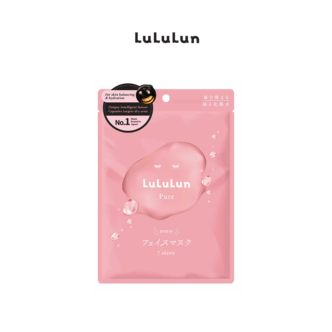 Lululun Pure Pink Everys Daily Face Mask (7 sheets / 32 sheets) - Renewal