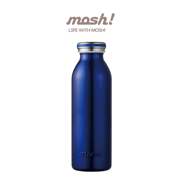 MOSH! Stainless Steel Milk Bottle Navy (450ml)