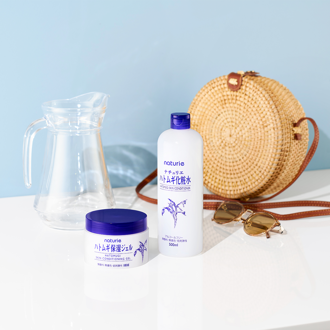 [BUNDLE] NATURIE Hatomugi Skin Conditioner Lotion (500ml) + Hatomugi Gel (180g)