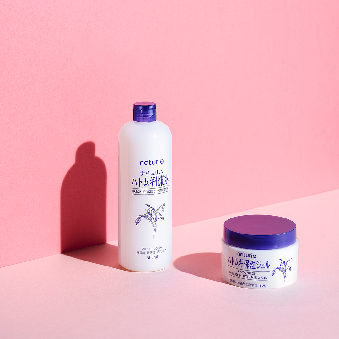 [BUNDLE] NATURIE Hatomugi Skin Conditioner Lotion (500ml) + Hatomugi Gel (180g)