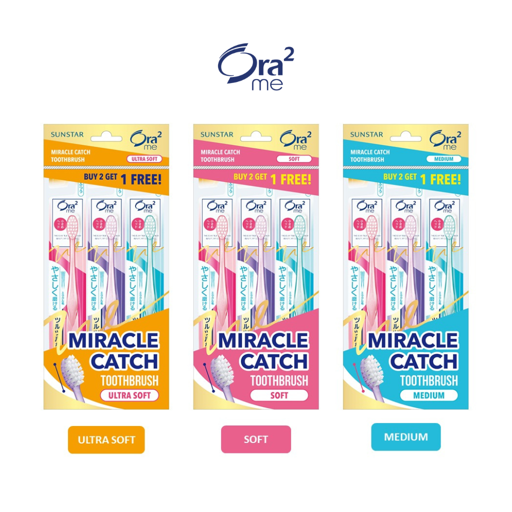 ORA2 ME Miracle Catch Compact Head Toothbrush Value Pack (Ultra-Soft / Soft / Medium)