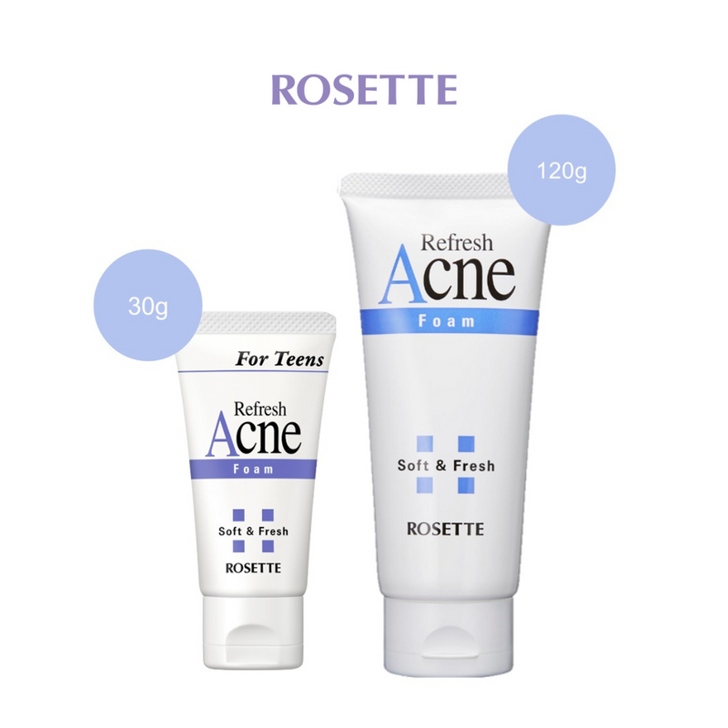 ROSETTE Acne Refresh Foam Face Wash (30g / 120g)