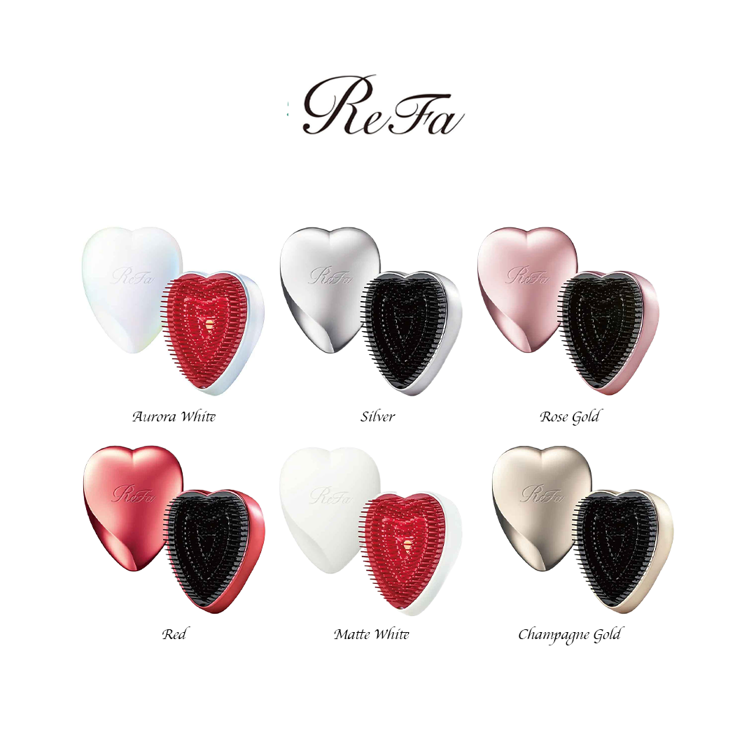 ReFa Heart Brush - Rose Gold/Brush Silver/Champagne Gold/Red/Aurora White/Matte White