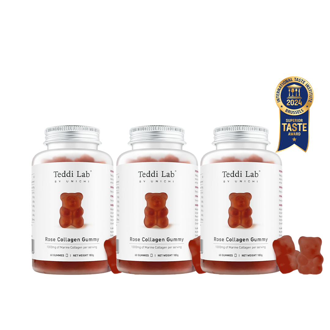 [Indonesia Halal Certified] Unichi Teddi Lab Rose Collagen Gummy