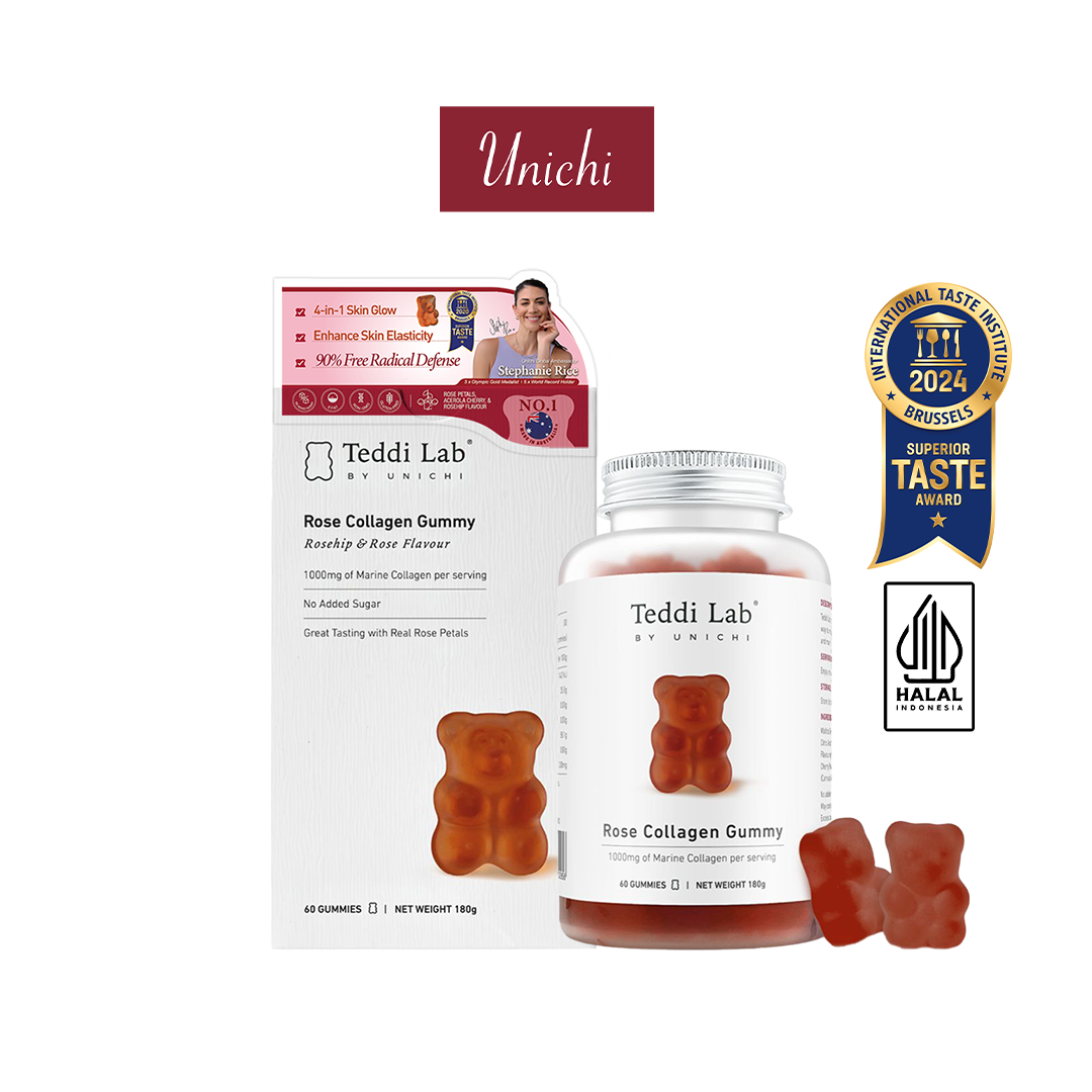 [Indonesia Halal Certified] Unichi Teddi Lab Rose Collagen Gummy
