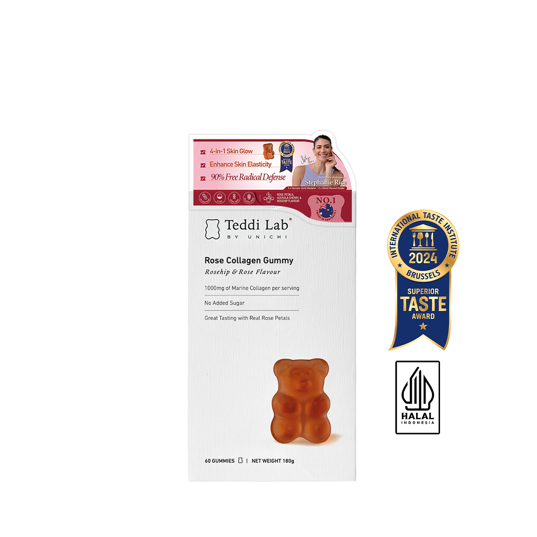 [Indonesia Halal Certified] Unichi Teddi Lab Rose Collagen Gummy