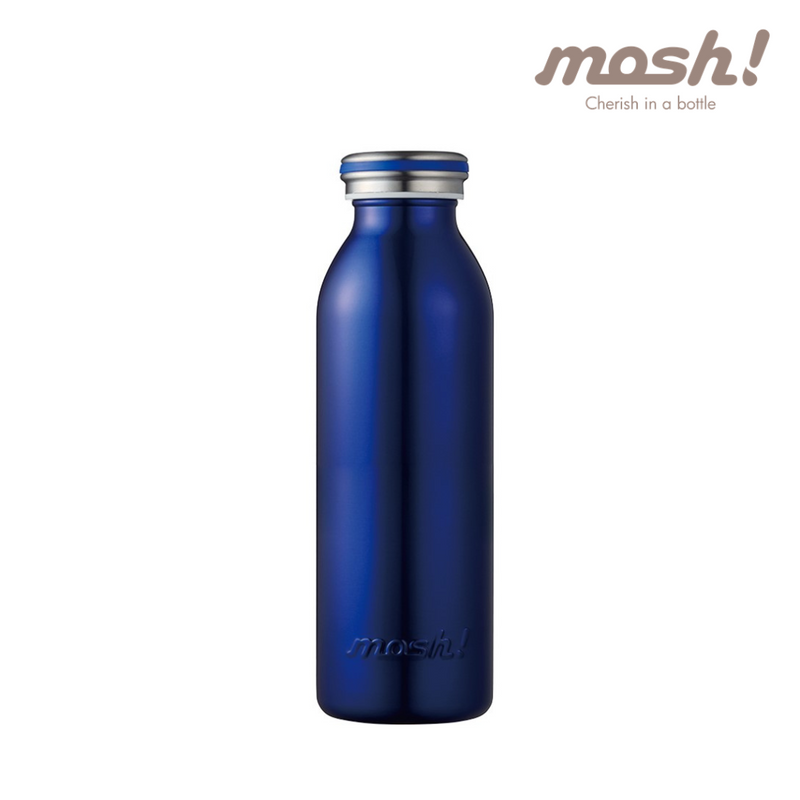 MOSH! Stainless Steel Milk Bottle Navy (450ml)