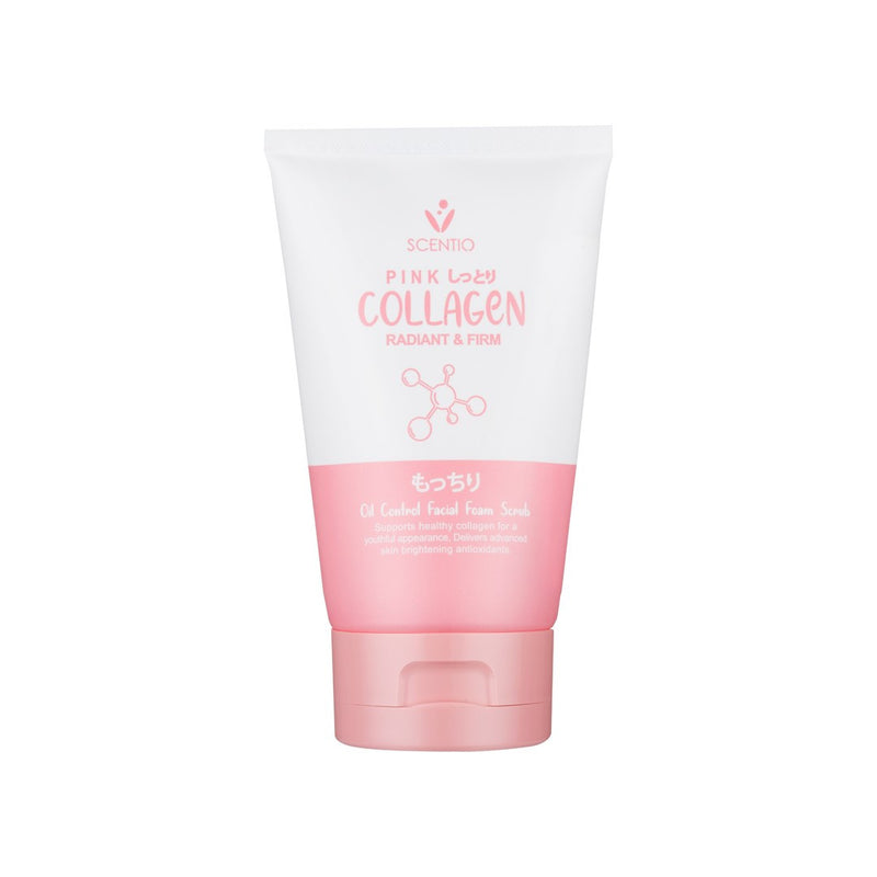 SCENTIO Pink Collagen Radiant & Firm Oil Control Facial Foam Scrub (100ml) *Exp 01/2025