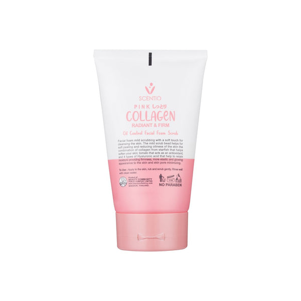 SCENTIO Pink Collagen Radiant & Firm Oil Control Facial Foam Scrub (100ml) *Exp 01/2025