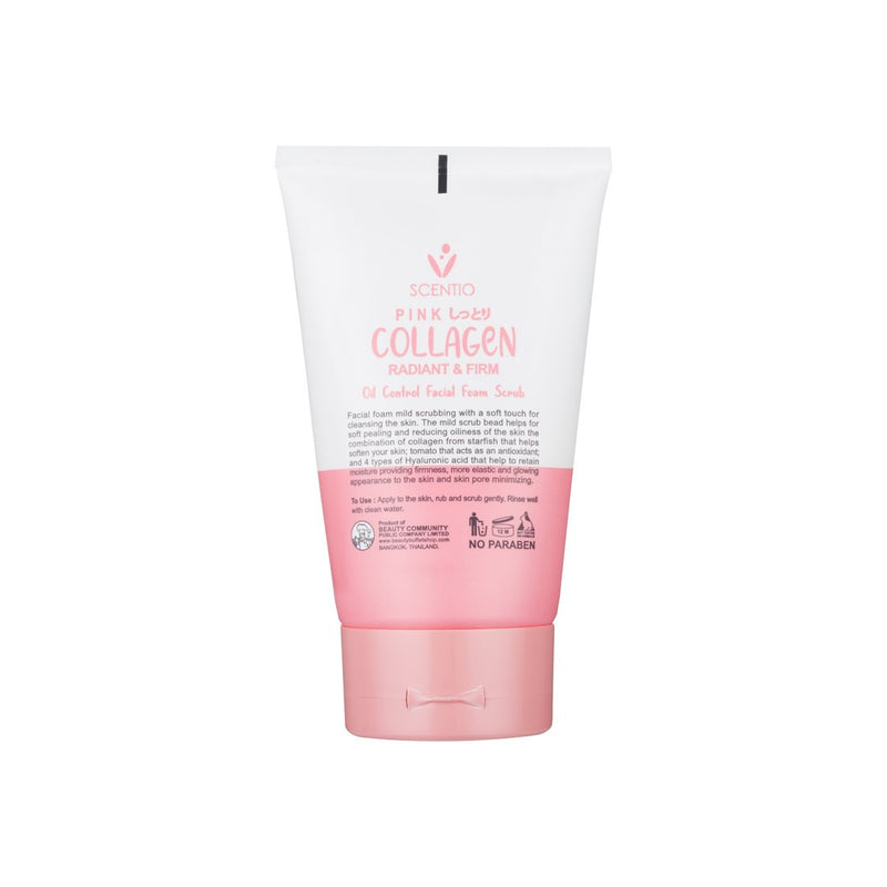 SCENTIO Pink Collagen Radiant & Firm Oil Control Facial Foam Scrub (100ml) *Exp 01/2025