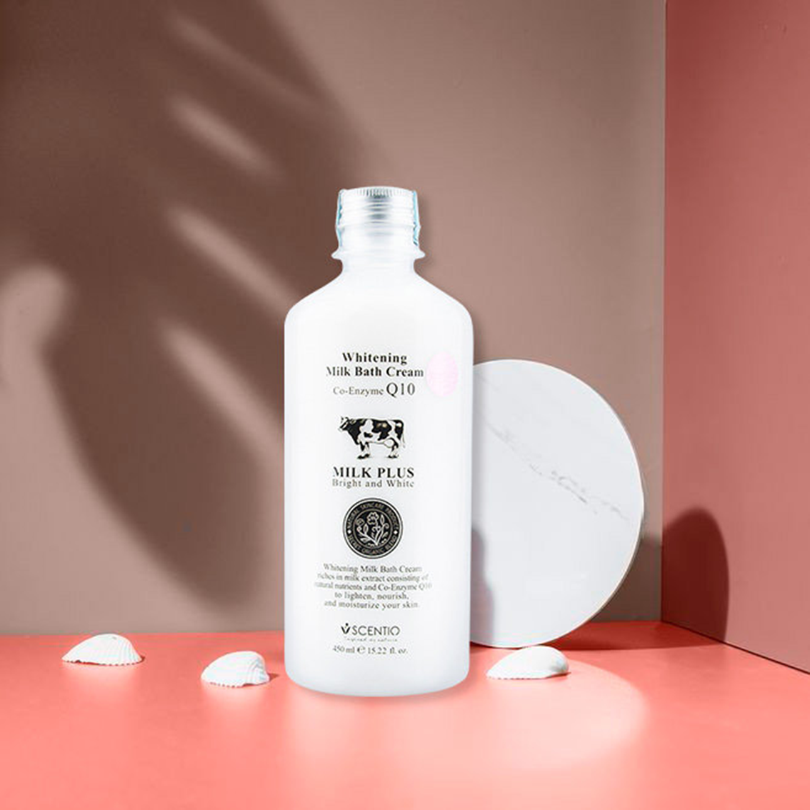 SCENTIO Milk Plus Whitening Q10 Bath Cream (450ml)