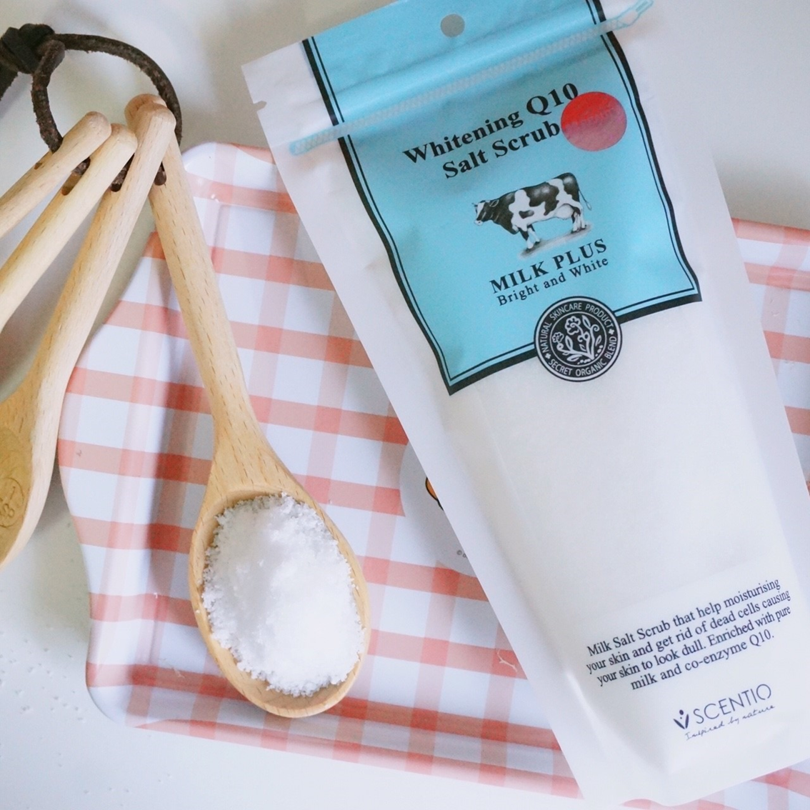 SCENTIO Milk Plus Whitening Q10 Salt Scrub (300g) *Exp 12/2025