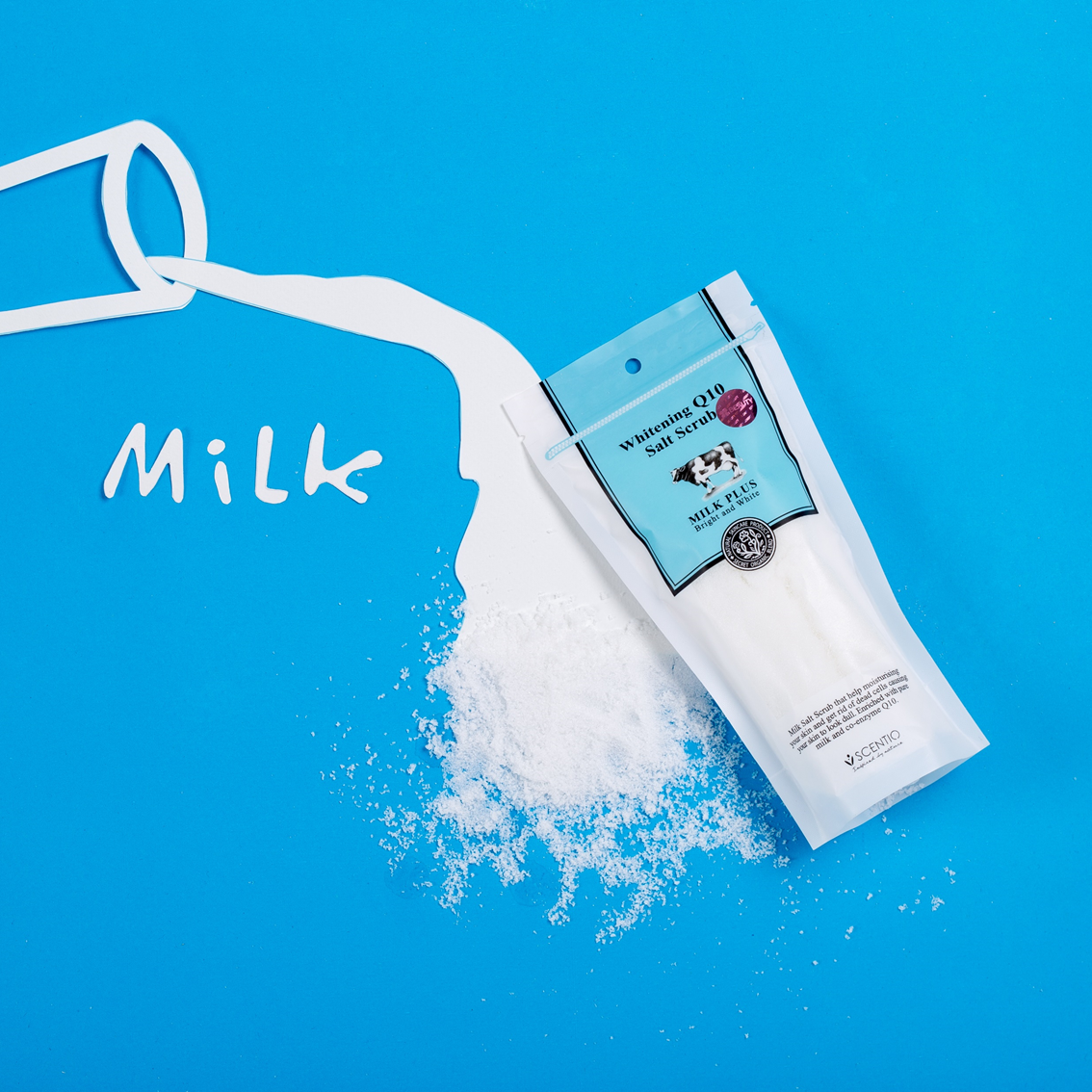 SCENTIO Milk Plus Whitening Q10 Salt Scrub (300g) *Exp 12/2025