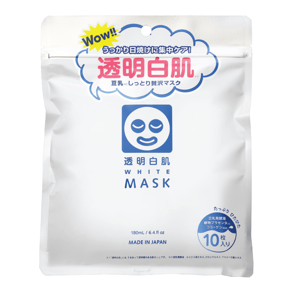 TOUMEI SHIROHADA TRANSPARENT WHITE MASK 10'S